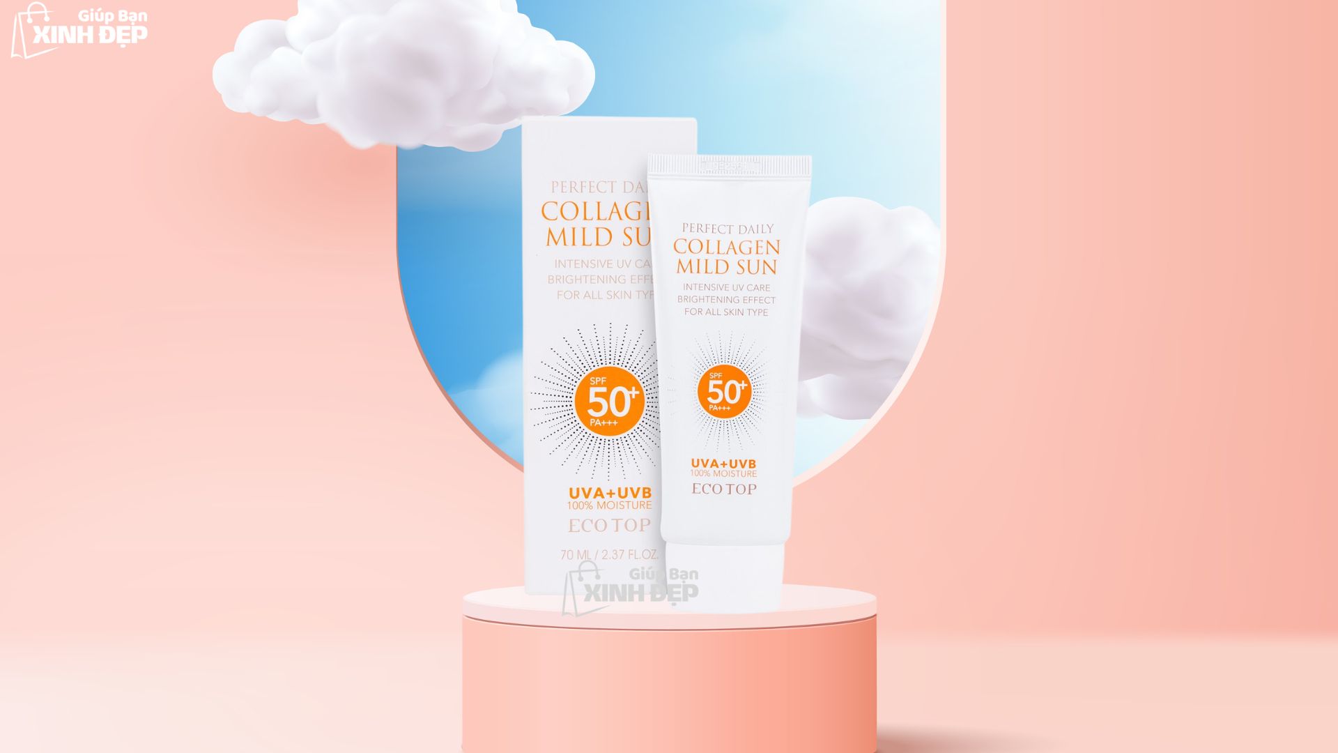 Collagen Mild Sun Ecotop – Kem Chống Nắng Dành Cho Da Khô Và Nhạy Cảm