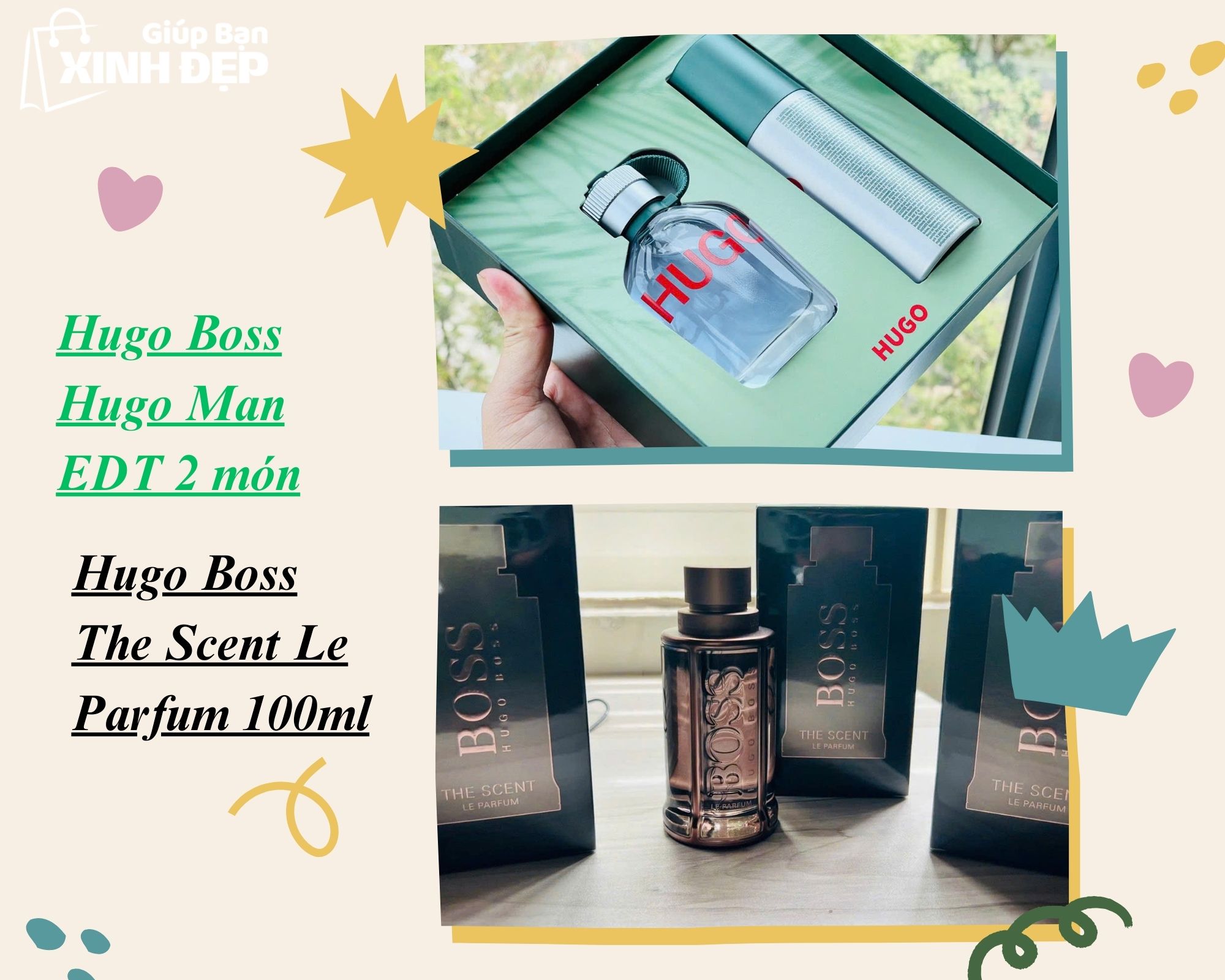 Nước Hoa Boss Nam Chính Hãng: Hugo Man EDT 2 Món & The Scent