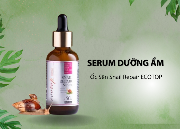 Serum Dưỡng Ẩm Ốc Sên Snail Repair ECOTOP: Giúp Chống Nhăn Da, Cải Thiện Lão Hoá Da