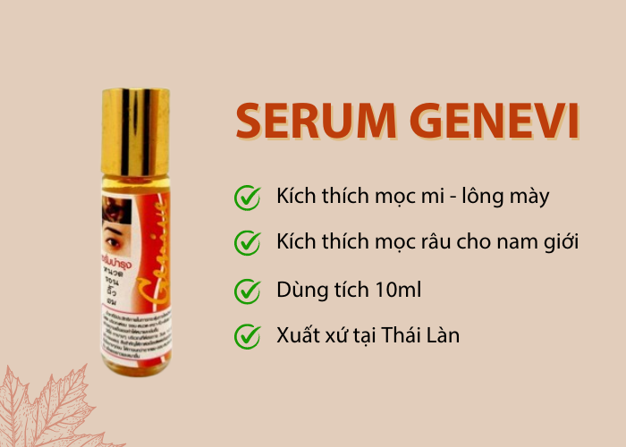 Serum Genevi Kích Thích Mọc Mi, Chân Mày,Râu chính hãng - Giải Pháp Giúp Dưỡng Mi Dài, Dày
