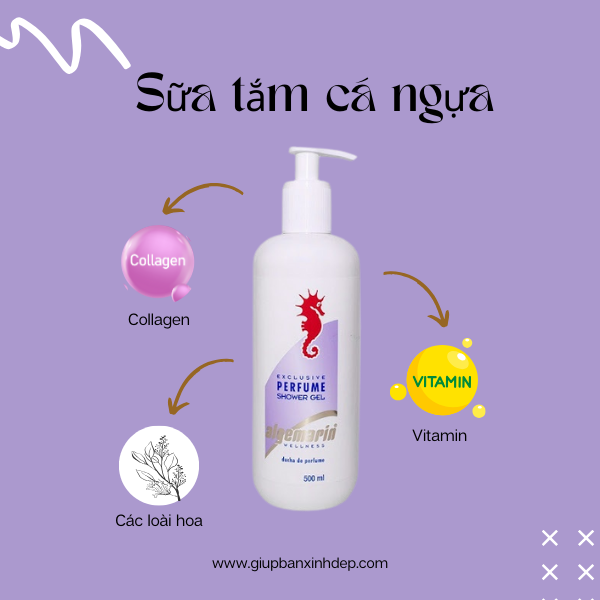 Sữa tắm các ngựa Algemarin 600ml: giúp dưỡng ẩm, mềm da và tái tạo da