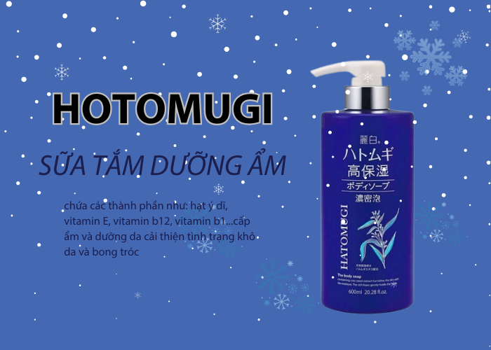 Sữa tắm Hotomugi chai xanh dung tích 600ml - dưỡng ẩm sâu, làm mịn da