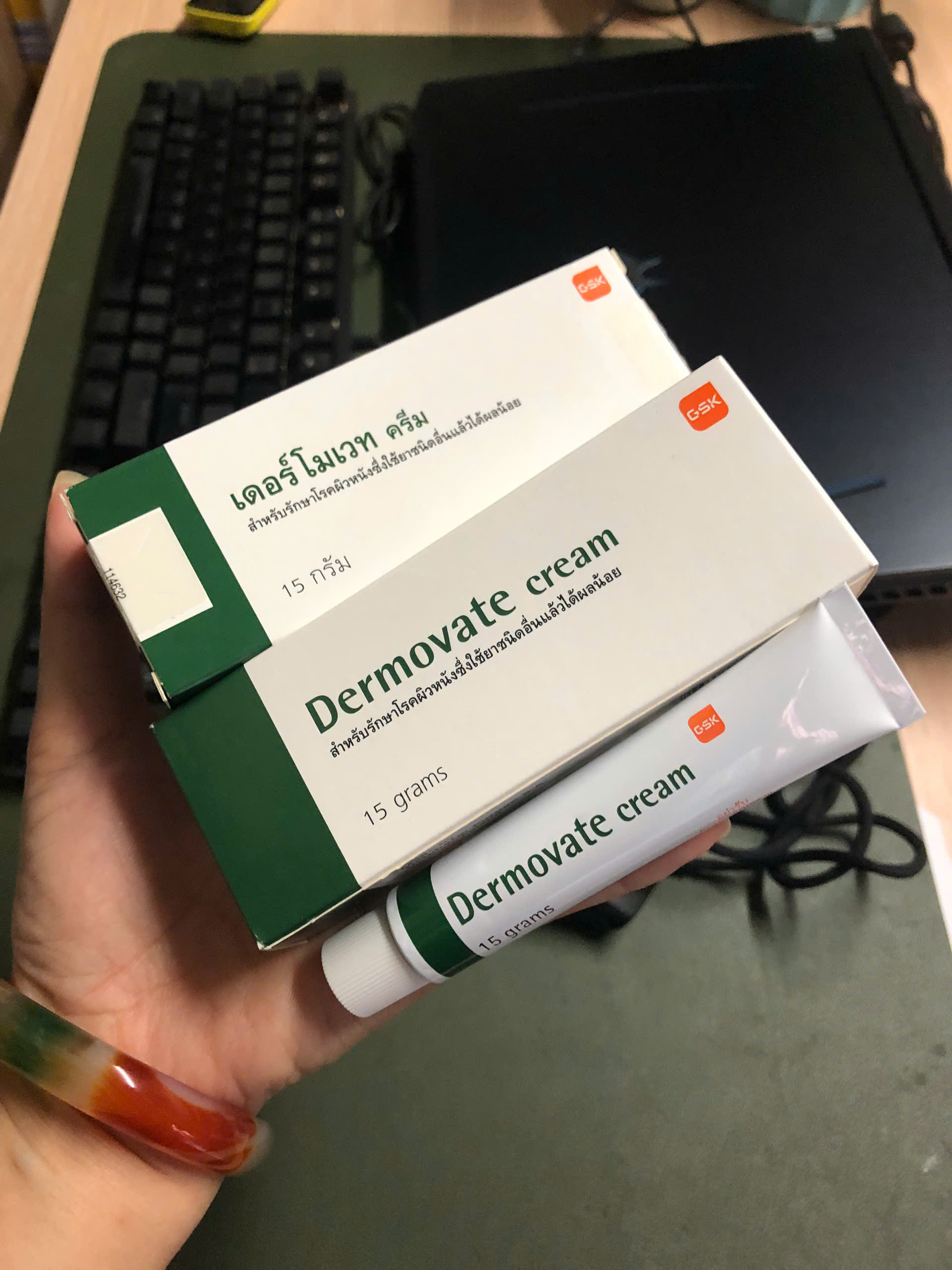 Kem bôi vảy nến Dermova te Thái Lan 15g