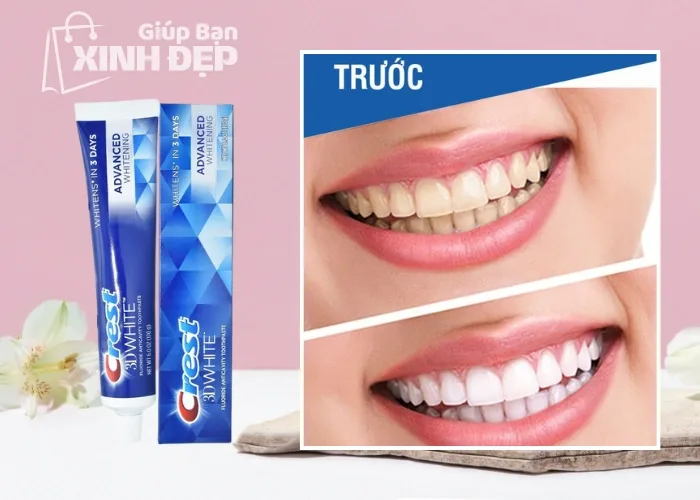 Kem đánh răng làm trắng Crest 3D White Advanced Triple Whitening Hàng Mỹ